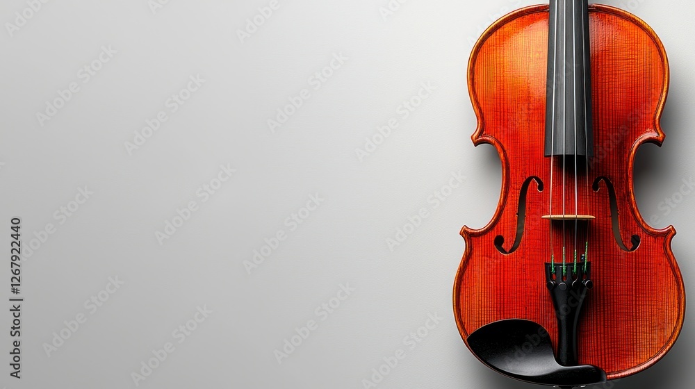 Violin on light gray background