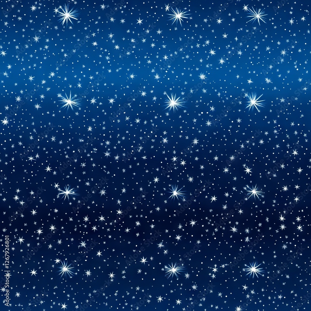 Fototapeta premium Seamless Pattern - Night sky with twinkling stars and constellations