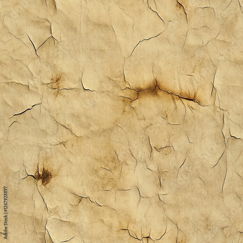 Wallpaper Mural Seamless Pattern - Aged, textured paper with cracks and burn marks. Torontodigital.ca