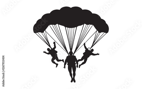 paraglider silhouette vector