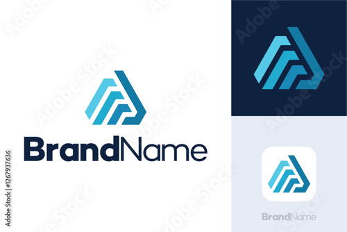 Letter A with shape triangle logo, Simple modern logo for technology or identity business, creative agency, architecture design studio, startup looking bold brand identity, initial letter AE EA logo.