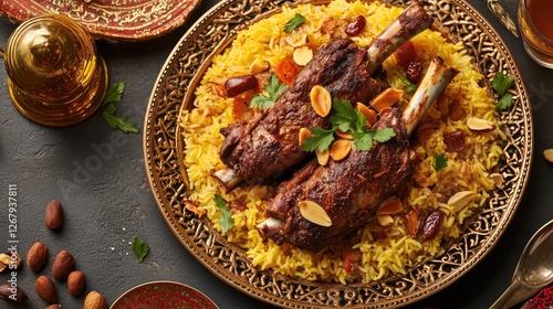 Lamb Kabsa, Saudi Arabian Food, Saudi Arabian Dish, Middle Eastern Cuisine, Middle Eastern Cuisine, Asian Cuisine
