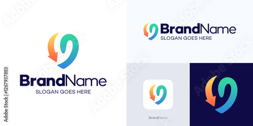 Guide location arrow Logo, letter G logo integrated icon location pin and arrow, Creative simple modern destination guides Logo, Icon transportation and travel design Inspiration, Premium vector