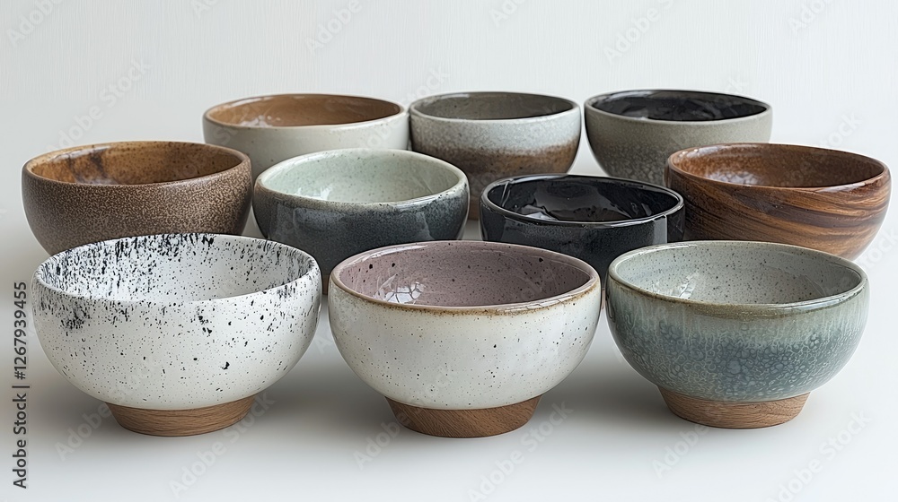 Collection of Stylish Ceramic and Wooden Bowls Collection of Stylish Ceramic and Wooden Bowls