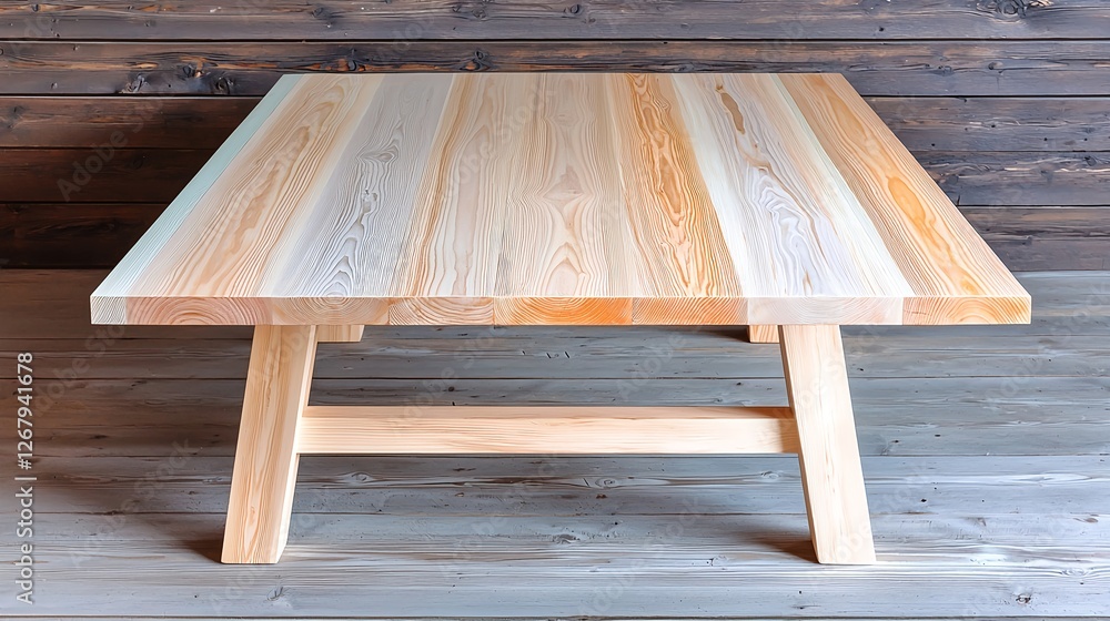 Wooden Table with Minimalist Design and Natural Grain Patterns Wooden Table with Minimalist Design and Natural Grain Patterns