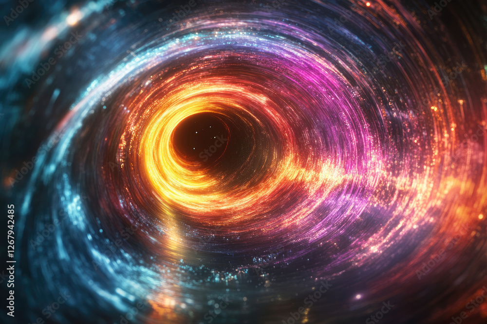 A mesmerizing cosmic swirl, possibly a black hole or wormhole, emitting vibrant colors and radiant energy. A mesmerizing cosmic swirl, possibly a black hole or wormhole, emitting vibrant colors and radiant energy.
