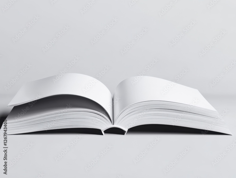 Open blank book on white background Open blank book on white background