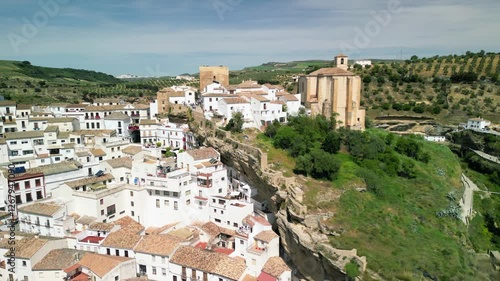 Aerial view of Setenil de las Bodegas, Andalusia. Southern Spain