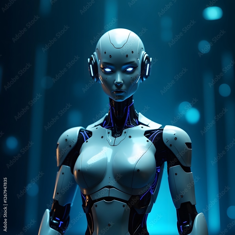 blue screen robot cyborg blue screen robot cyborg