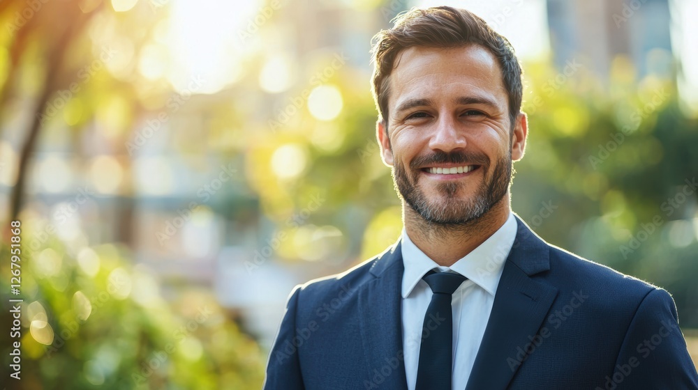 Confident businessman in a suit, looking directly at the camera with a professional smile. Confident businessman in a suit, looking directly at the camera with a professional smile.