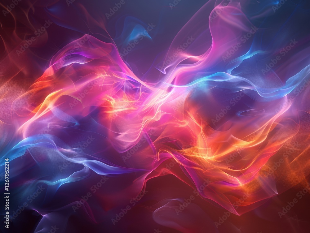Colorful flowing energy waves swirl dynamically, creating a mesmerizing sense of motion in abstract art. Colorful flowing energy waves swirl dynamically, creating a mesmerizing sense of motion in abstract art.