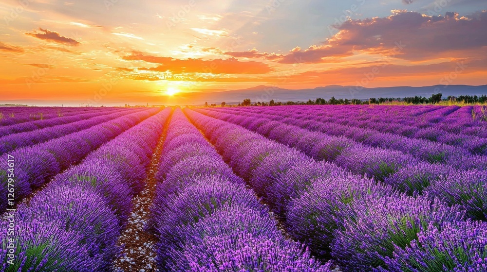 Fototapeta premium National Geographic A lavender field stretching endlessly under a glowing sunset.