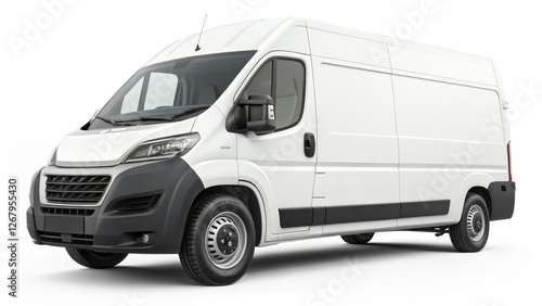Wallpaper Mural White Cargo Van Mockup Isolated on White Background,Delivery Vehicle ,Commercial Vehicle Torontodigital.ca
