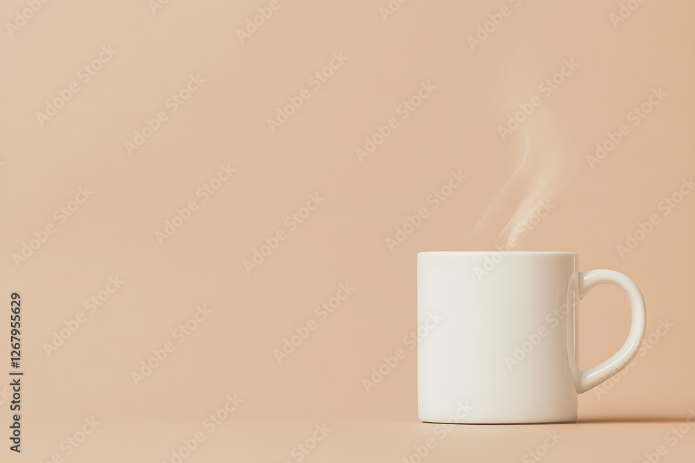 Hot Beverage: A minimalistic view of a steaming cup on a warm background, perfect for cozy mornings and quiet moments of relaxation. Hot Beverage: A minimalistic view of a steaming cup on a warm background, perfect for cozy mornings and quiet moments of relaxation.