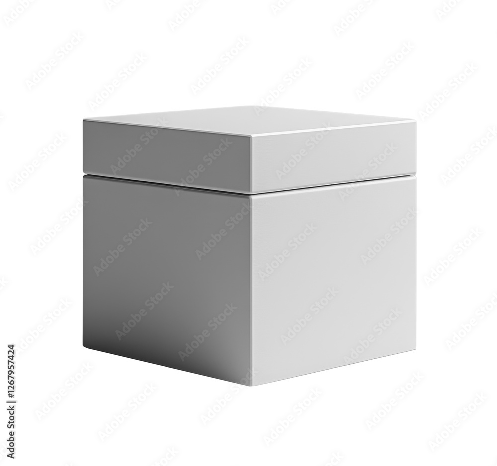 Minimalist white box with smooth surface and clean lines, perfect for packaging or storage Minimalist white box with smooth surface and clean lines, perfect for packaging or storage