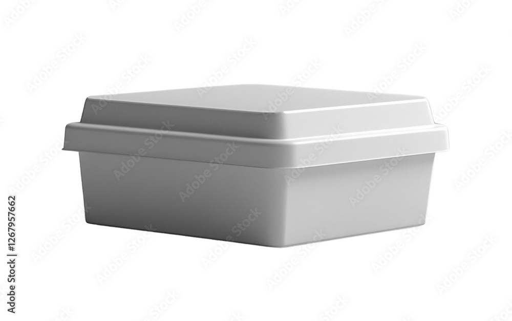 simple white square container with lid, perfect for storage or food