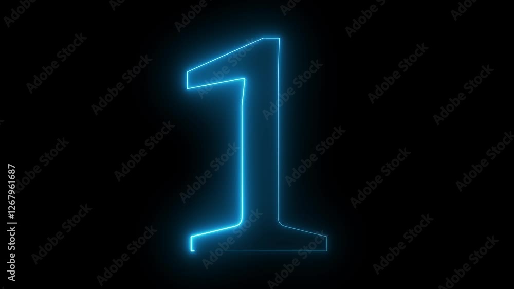 1 text animation by cyan color neon on black background. 1 text animation by cyan color neon on black background.