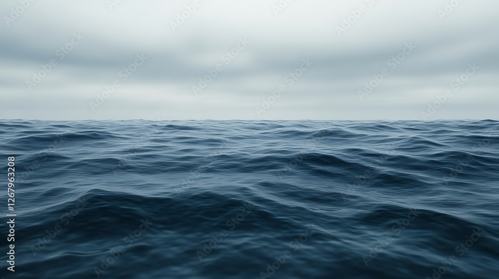 Dark Ocean Waves Under a Cloudy Sky Dark Ocean Waves Under a Cloudy Sky
