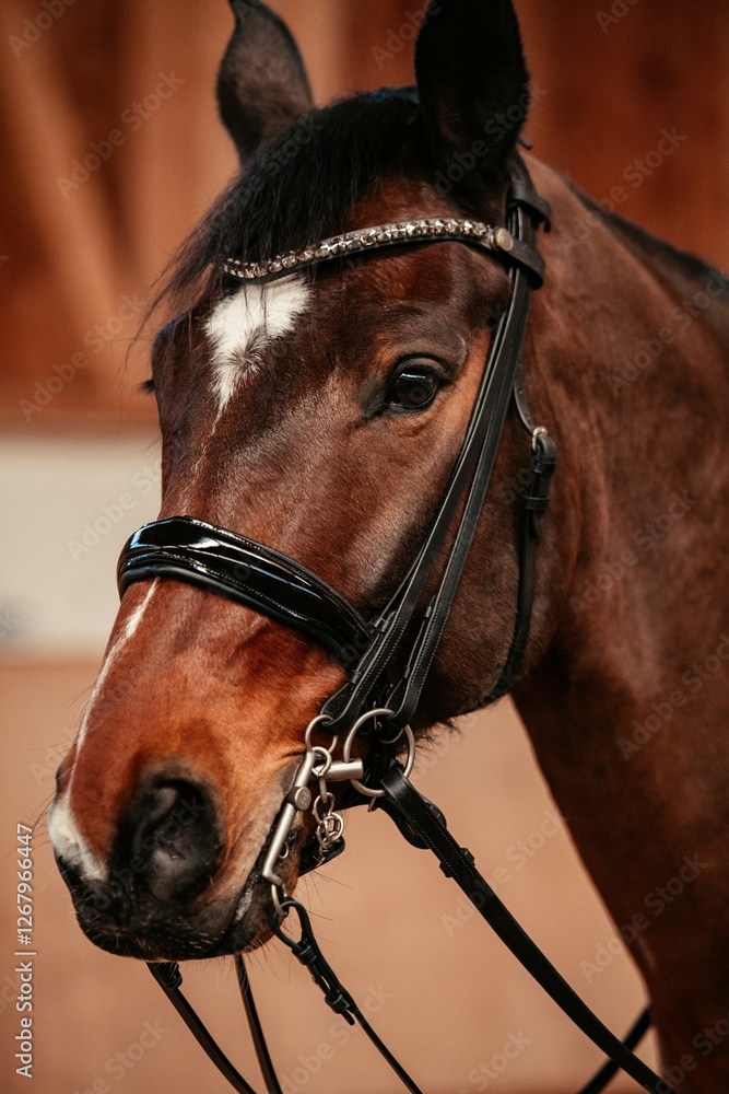 Obraz premium Dressurpferd mit Kandare