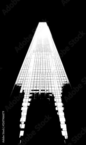 Monochromatic Skyscraper at Night
