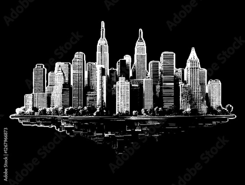 Floating Cityscape: A Colorful Urban Canvas