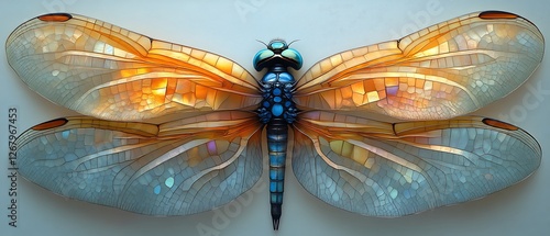 Detailed Dragonfly Wings, Art Deco Style