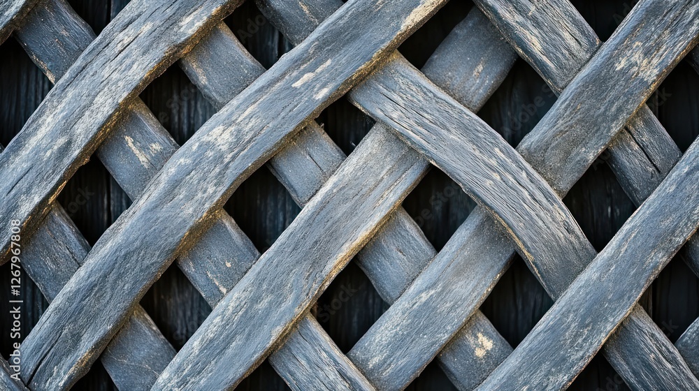 Rustic Wooden Lattice: A Close-Up of Weathered Wood Rustic Wooden Lattice: A Close-Up of Weathered Wood