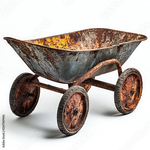old rusty wheelbarrow