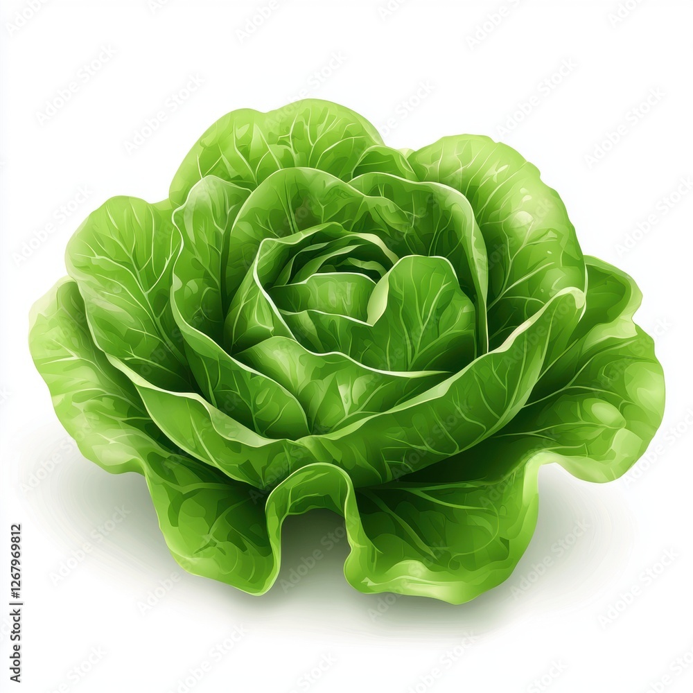 Fototapeta premium Lettuce head isolated on white
