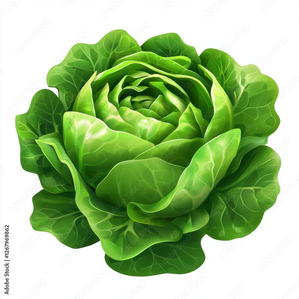 Obraz premium Lettuce head isolated on white