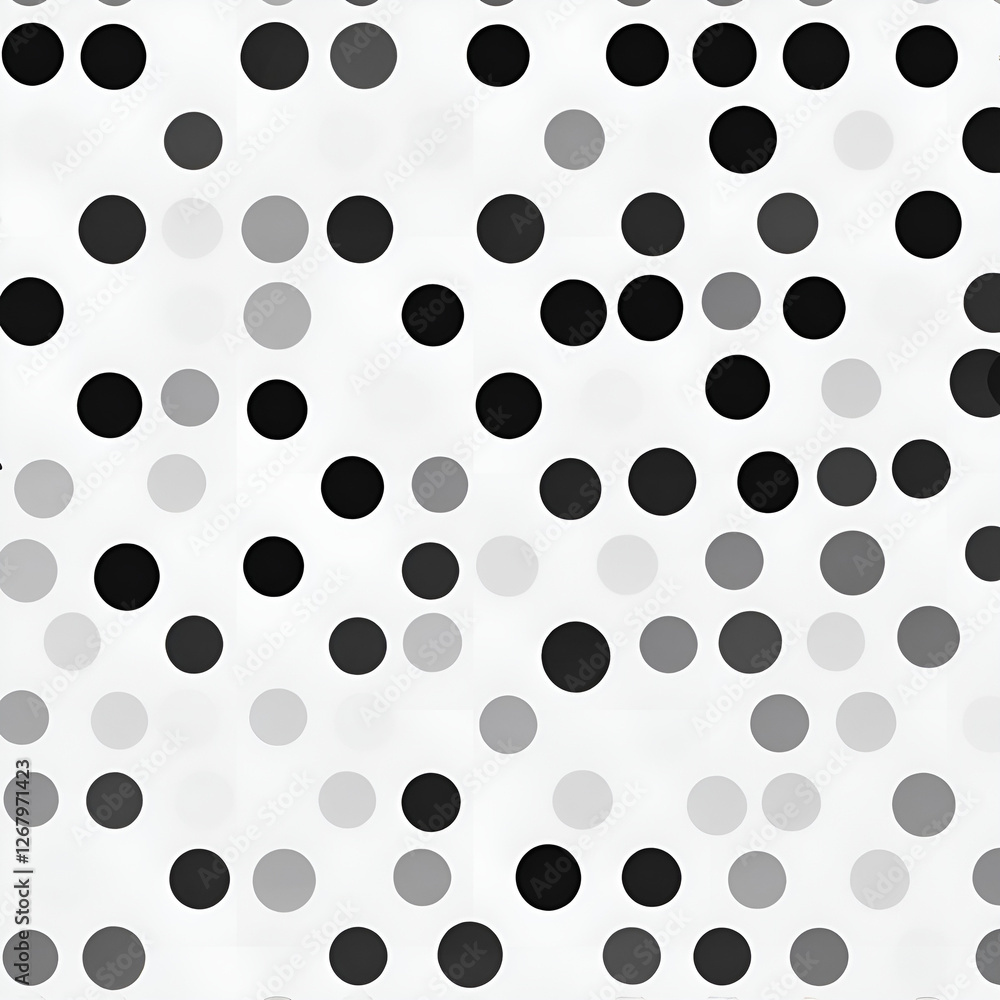 Modern pattern of scattered circles in black, gray, and white on a light background for dynamic design Modern pattern of scattered circles in black, gray, and white on a light background for dynamic design