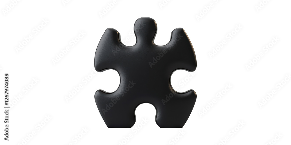 Obraz premium Black puzzle piece icon isolated on transparent background