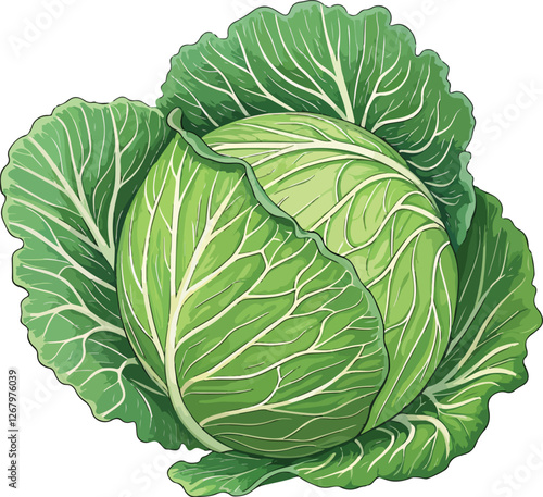 Cabbage in isolated white background vector design