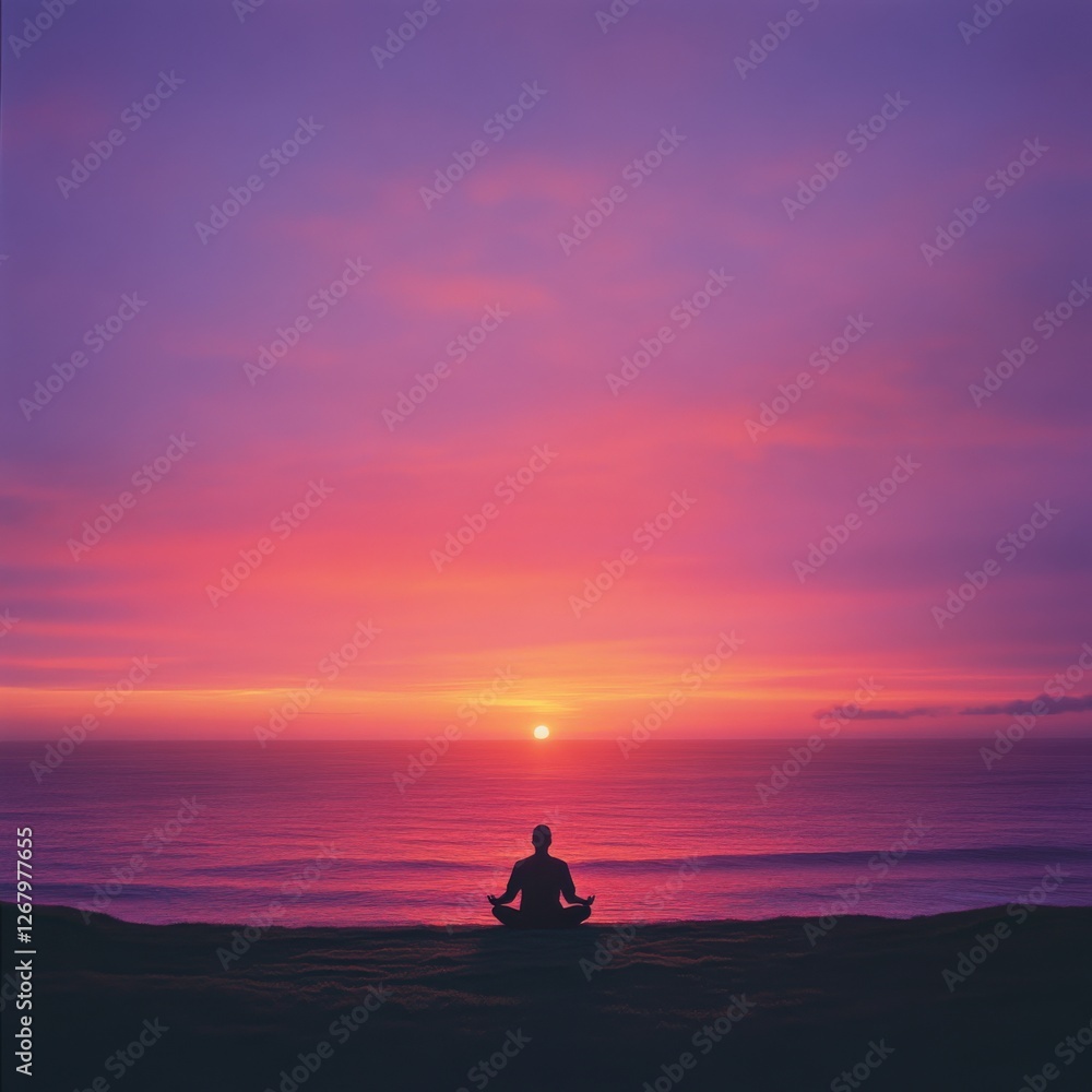 meditation at sunset over the ocean meditation at sunset over the ocean