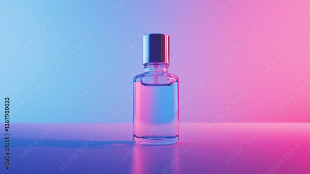Vibrant Glass Bottle with Colorful Reflections – AI Generated Image Vibrant Glass Bottle with Colorful Reflections – AI Generated Image