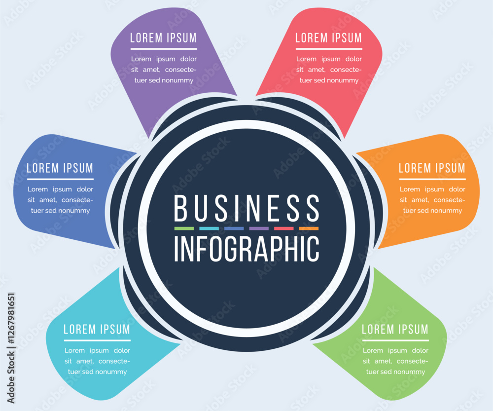 Obraz premium Infographic design 6 Options business information