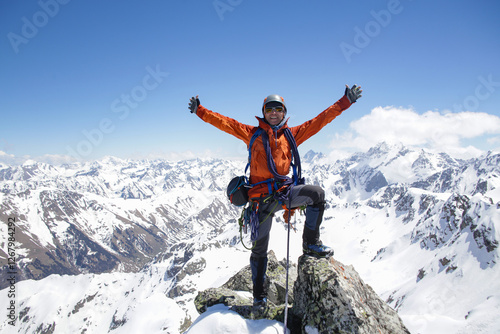 alpinism in the snowy mountains