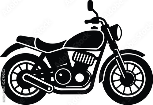 motorcycle silhouette icon biker & transportation vector illustration