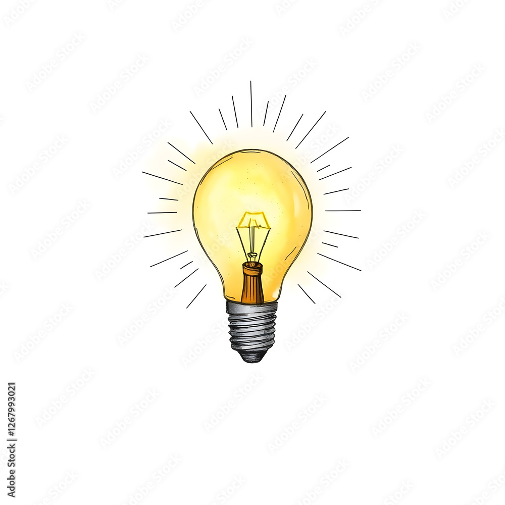 Glowing Light Bulb Illustration , a Symbol of Creativity, Innovation, and Bright Ideas , PNG Glowing Light Bulb Illustration , a Symbol of Creativity, Innovation, and Bright Ideas , PNG