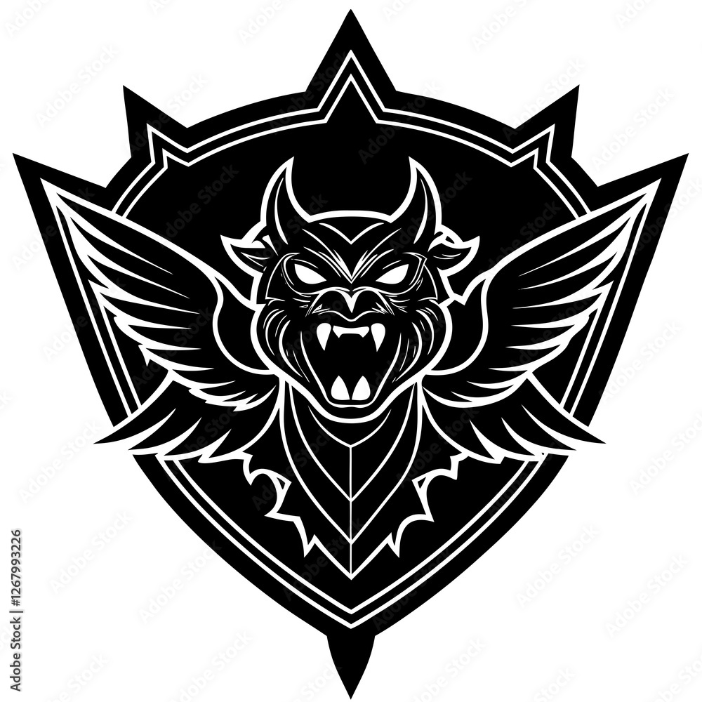 Obraz premium black and white shield
