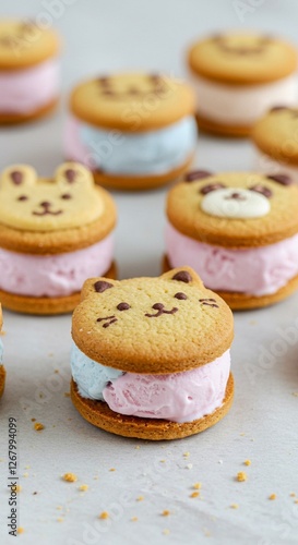 Mini cute ice cream sandwiches