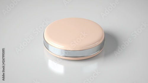 Wallpaper Mural Round Cosmetic Container with Peach Lid and Silver Band Torontodigital.ca