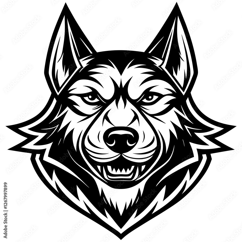 Obraz premium black and white dog