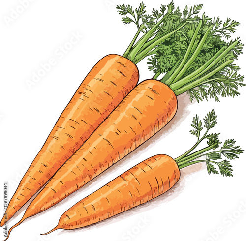 Carrot in white background vector design, Carrot Illustration vector design