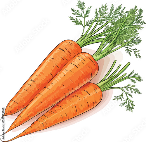 Carrot Illustration vector design, Carrot in white background vector design