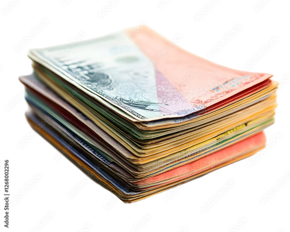 A stack of paper currency, representing economic finance and business investment. A stack of paper currency, representing economic finance and business investment.