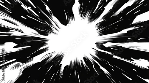 Blank Black Comic-Style Background with Thunder and Lightning Bolts for Dramatic Dialog or Caption Setting  
