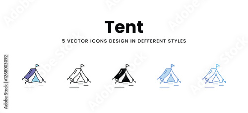 Tent vector icons set stock illustration