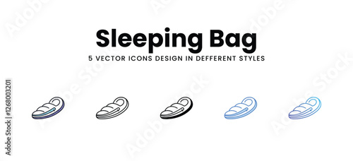 Sleeping Bag vector icons set stock illustration