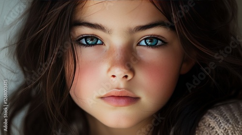 Wallpaper Mural Portrait of a Young Girl with Striking Blue Eyes Torontodigital.ca